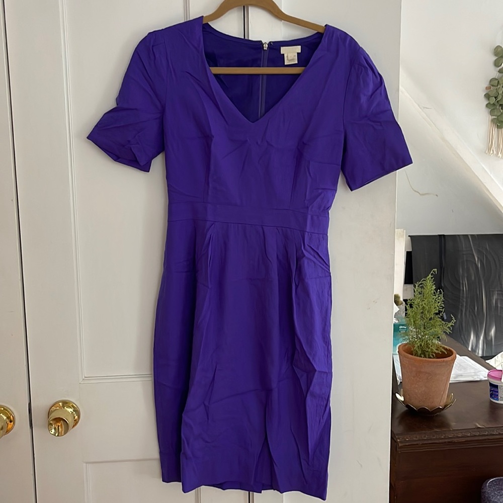J crew purple short sleeve dress